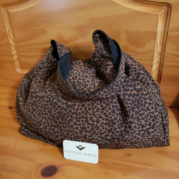 Auth Bottega Veneta Brown Leopard Nylon S-Bag - Picture 2 of 8